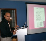 Johann Pillai at one of his interesting and always well attended lectures